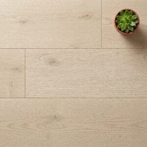 Nevis Oak engineered oak flooring close-up texture - photorealistic room shot
