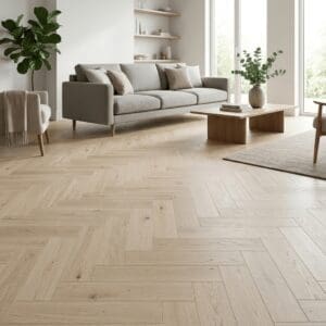Nevis Oak Parquet engineered oak flooring room interior - photorealistic room shot