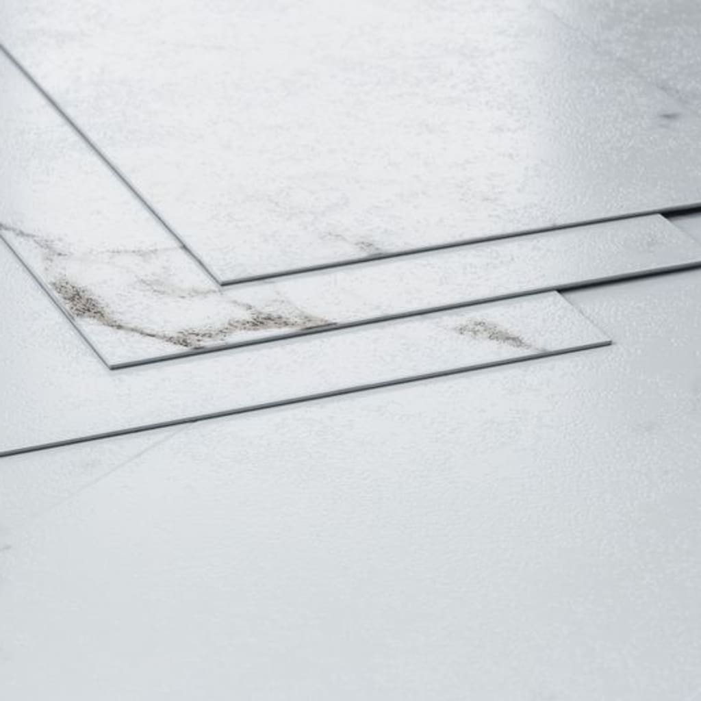 Close up detail of the tile thickness and surface texture of Carrera vinyl