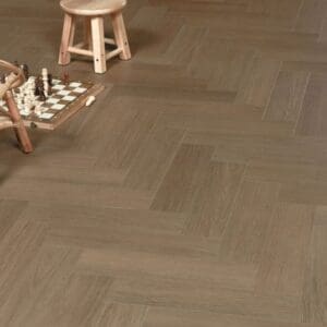Maple Chestnut flooring in a living area with wooden furniture and chess set