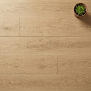Skye Oak engineered oak flooring close-up texture - photorealistic room shot