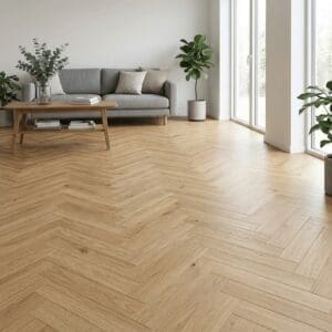 Skye Oak Parquet engineered oak flooring room interior - photorealistic room shot